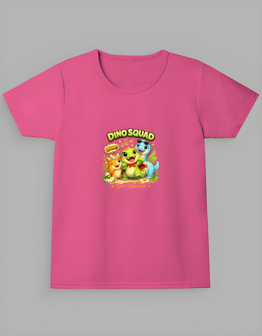 Girl’s Crew Neck T-Shirt | Dino Squad | Roar Together