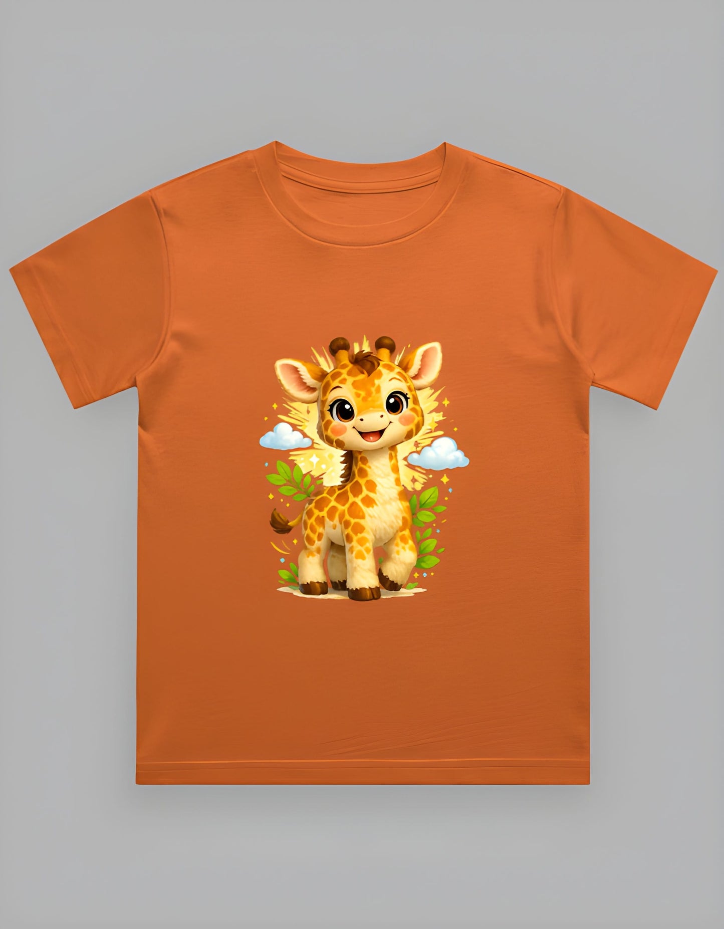 Boy’s Crew Neck T-Shirt | Cool Safari Style | Little Giraffe | Wild Adventure