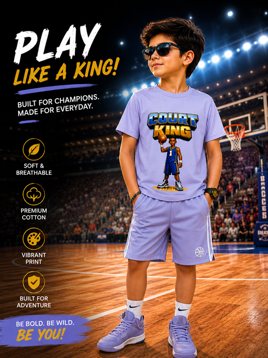 Boy's Crew Neck T-Shirt | Court King | Basketball T-Shirt