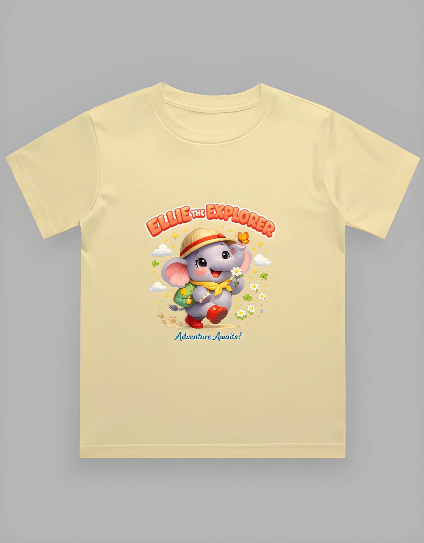 Boy’s Crew Neck T-Shirt | Fun Safari Style | Ellie the Explorer | Adventure Awaits