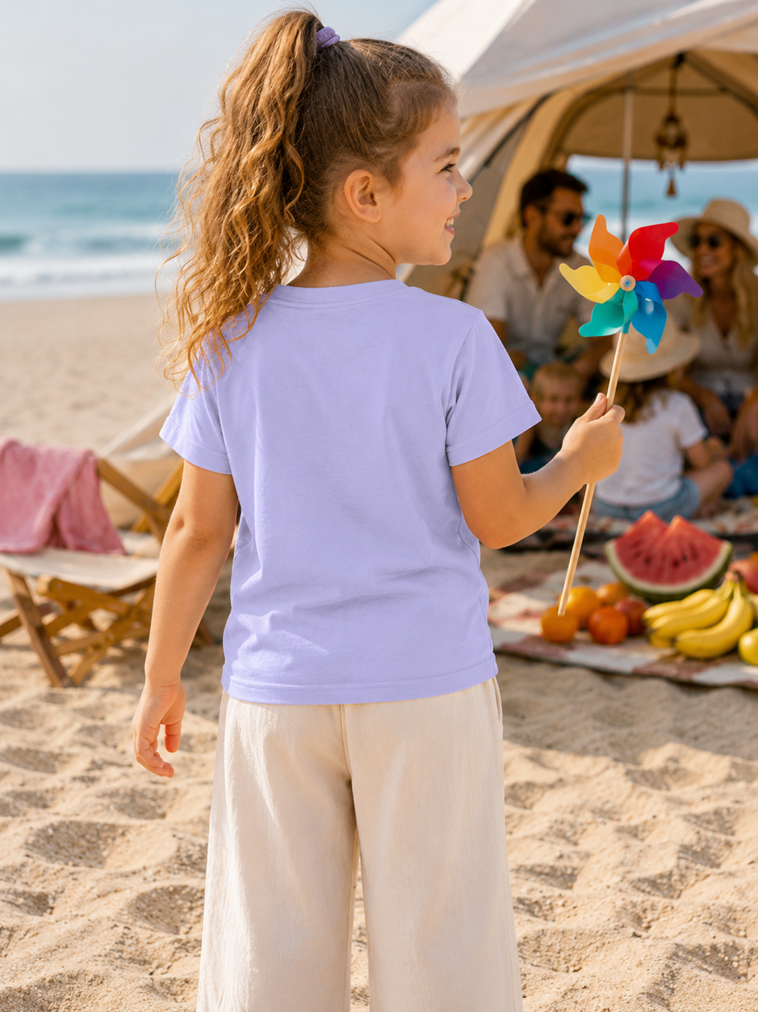 Cute Dolphin Ocean Wave Cartoon Graphic Tee for Boys & Girls