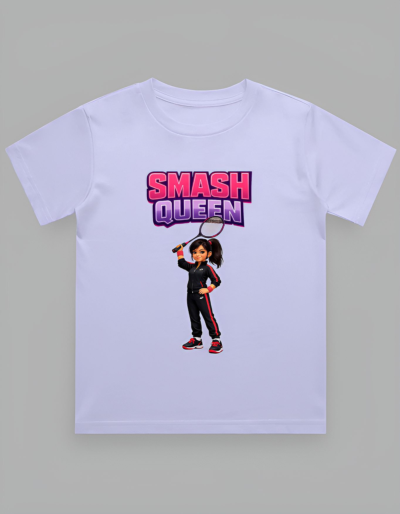 Girls' Crew Neck T-Shirt | Smash Queen | Badminton T-Shirt