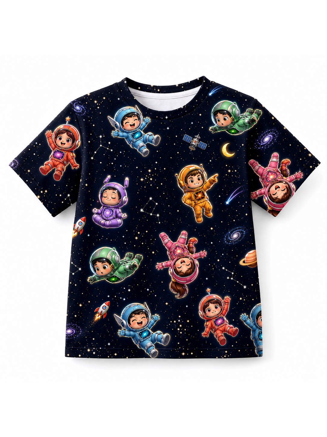 Boy's Crew Neck T-Shirt | Space Squad | Little Astronauts