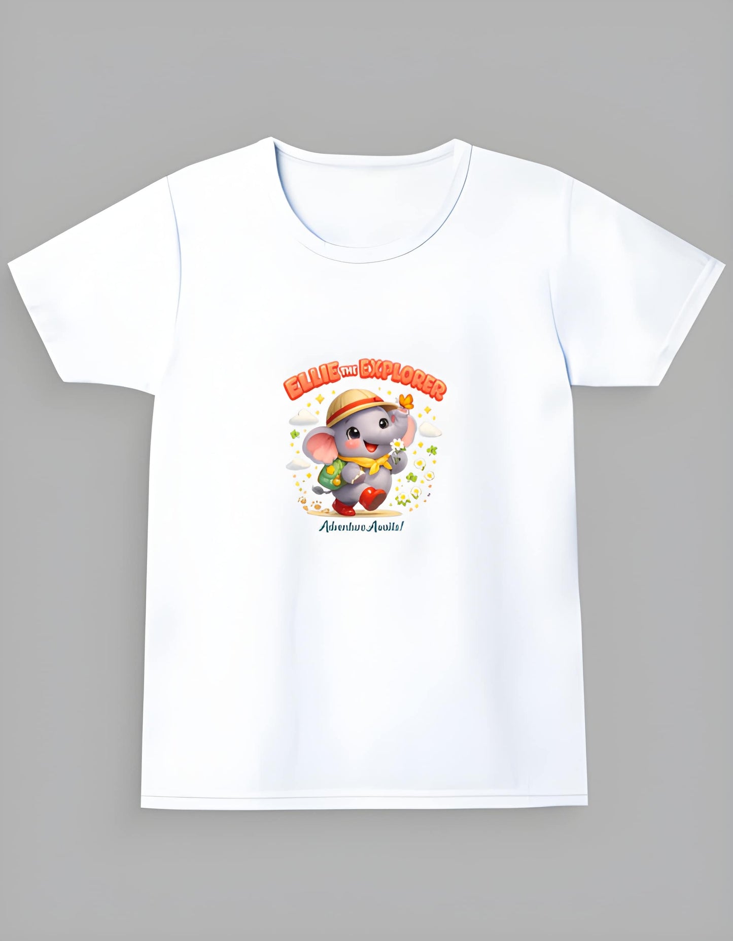 Girl’s Crew Neck T-Shirt | Sweet Safari Style | Ellie the Explorer | Adventure Awaits