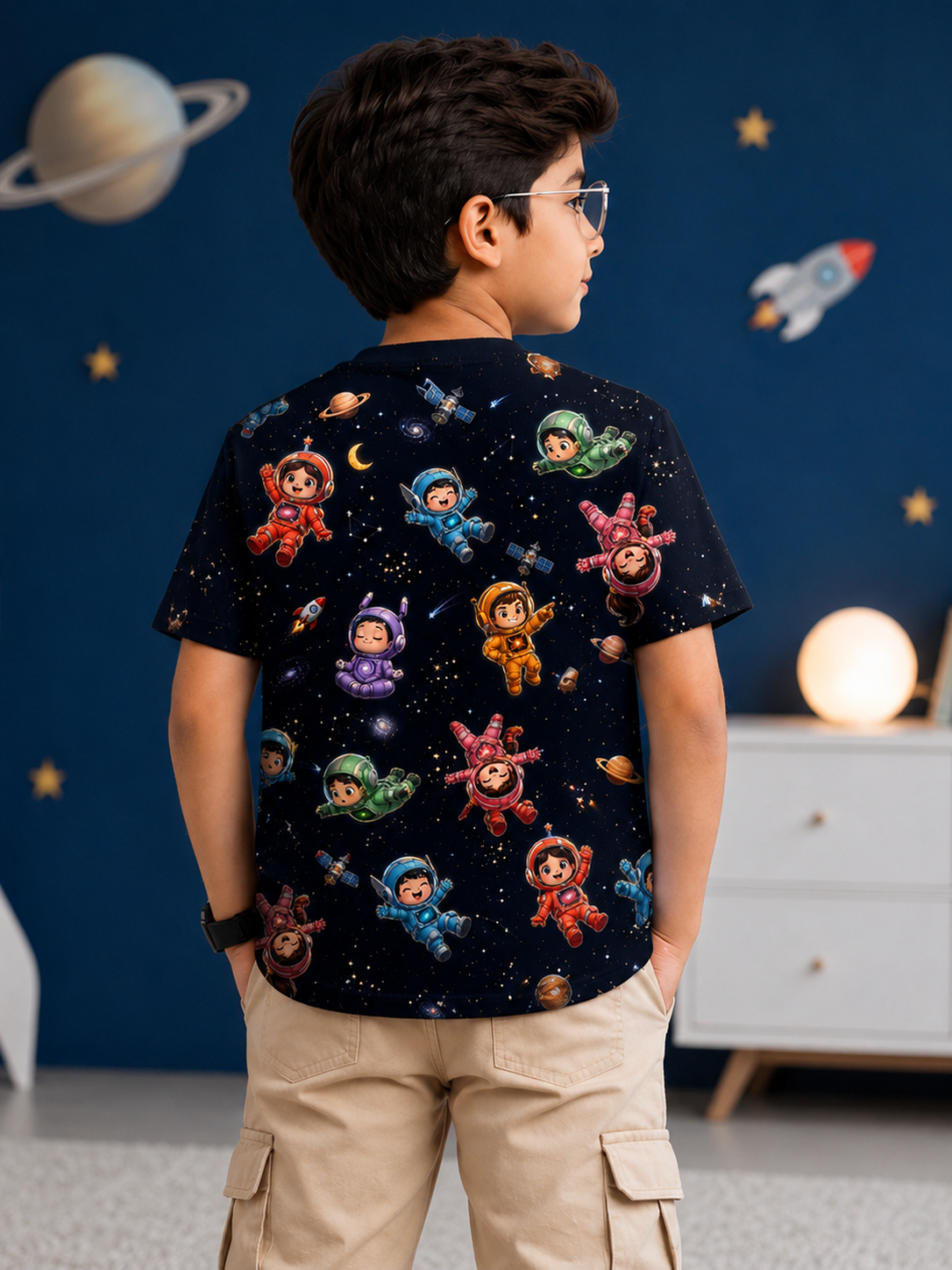Boy's Crew Neck T-Shirt | Space Squad | Little Astronauts