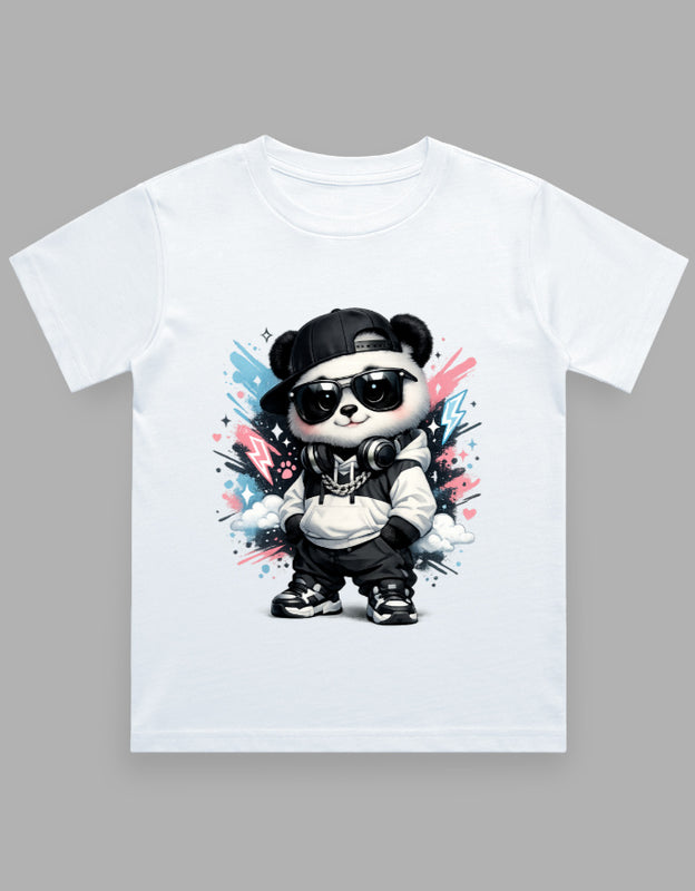 Boy's Crew Neck T-Shirt | Wild Spirit | Cute Baby Panda | Little Adventurer