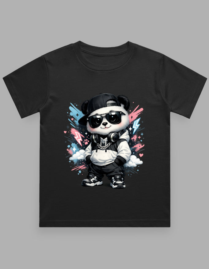 Boy's Crew Neck T-Shirt | Wild Spirit | Cute Baby Panda | Little Adventurer