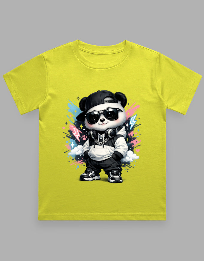 Boy's Crew Neck T-Shirt | Wild Spirit | Cute Baby Panda | Little Adventurer