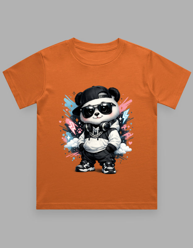 Boy's Crew Neck T-Shirt | Wild Spirit | Cute Baby Panda | Little Adventurer