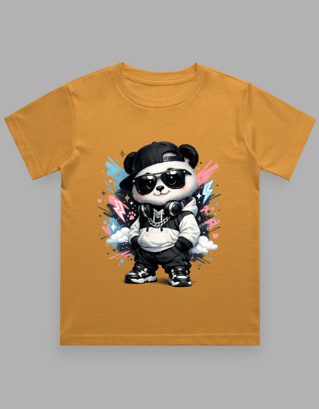 Boy's Crew Neck T-Shirt | Wild Spirit | Cute Baby Panda | Little Adventurer