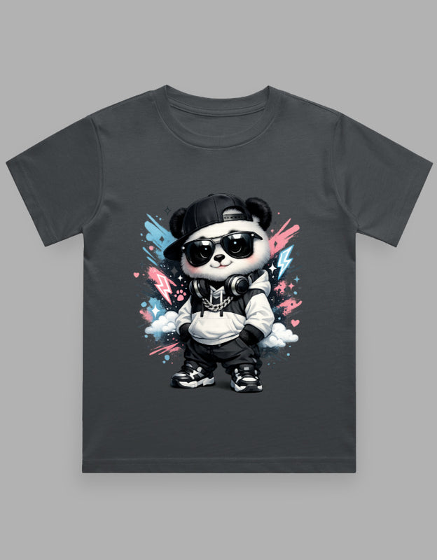 Boy's Crew Neck T-Shirt | Wild Spirit | Cute Baby Panda | Little Adventurer