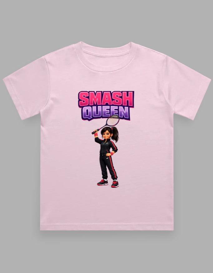 Girls' Crew Neck T-Shirt | Smash Queen | Badminton T-Shirt