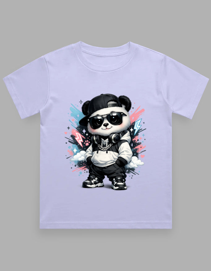 Boy's Crew Neck T-Shirt | Wild Spirit | Cute Baby Panda | Little Adventurer