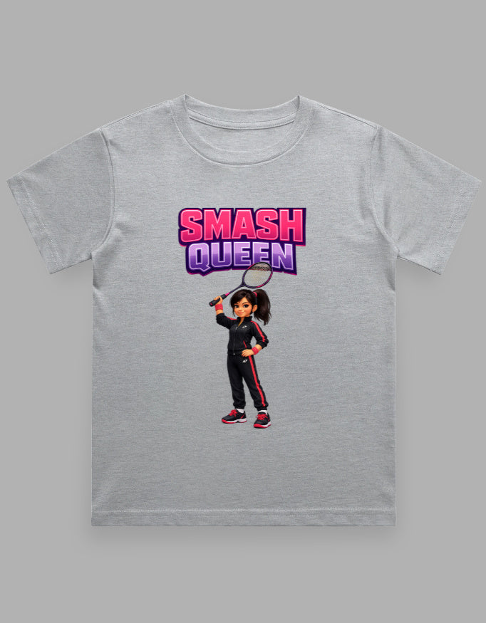 Girls' Crew Neck T-Shirt | Smash Queen | Badminton T-Shirt