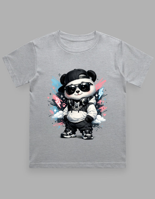 Boy's Crew Neck T-Shirt | Wild Spirit | Cute Baby Panda | Little Adventurer