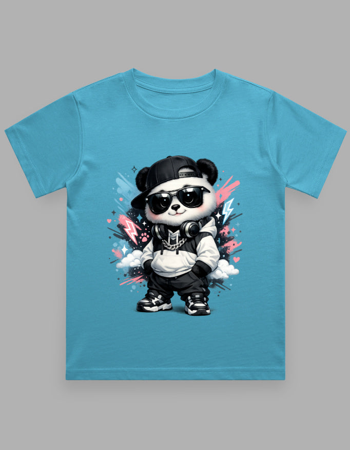 Boy's Crew Neck T-Shirt | Wild Spirit | Cute Baby Panda | Little Adventurer